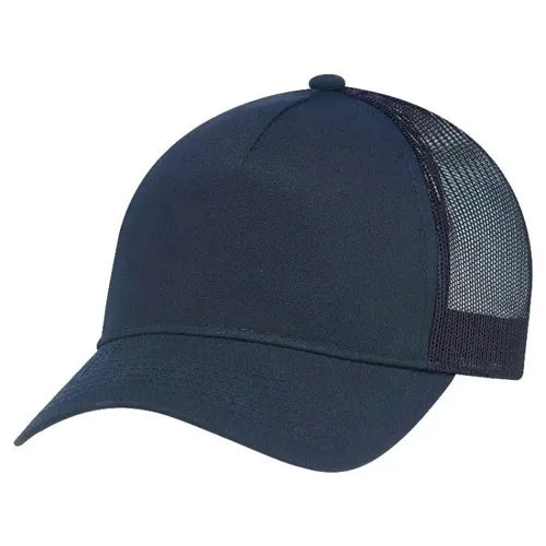 AJM International 5970L - Ladies Polycotton / Nylon Mesh 5 Panel Constructed Full-Fit-Five (Mesh Back)
