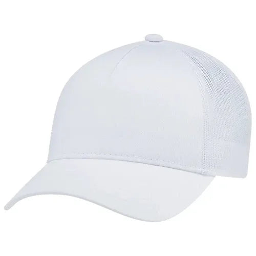 AJM International 5970L - Ladies Polycotton / Nylon Mesh 5 Panel Constructed Full-Fit-Five (Mesh Back)