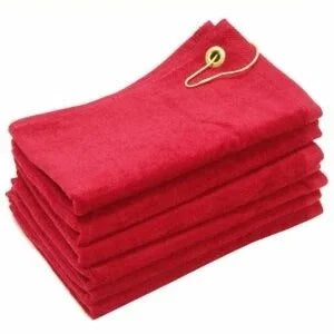 Terry Velour Golf Bag Towels with Grommet & Hook -11 x 18