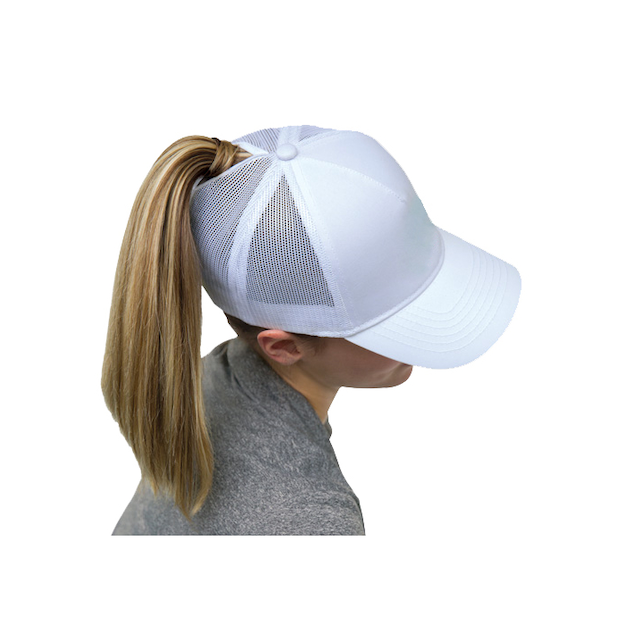 AJM International 5970L - Polycotton / Nylon Mesh 5 Panel Constructed Full-Fit-Five (Mesh Back, Women's) - WHOL.