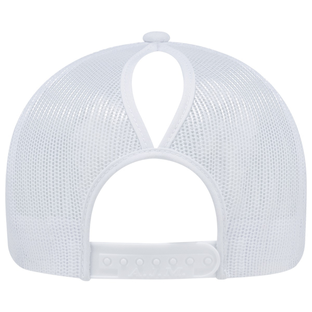 AJM International 5970L - Polycotton / Nylon Mesh 5 Panel Constructed Full-Fit-Five (Mesh Back, Women's) - WHOL.